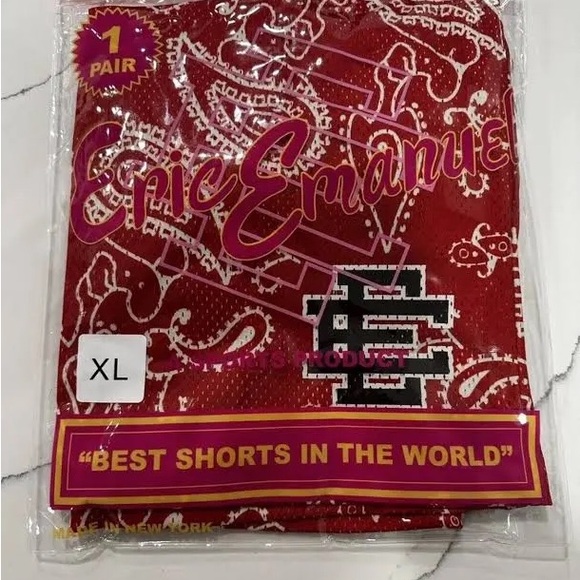 Eric Emanuel Basic Shorts- Red Paisley - Picture 2 of 2